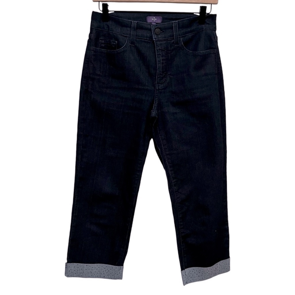 NYDJ Dark Wash Cuffed Jeweled Dark Wash Jeans Size 4 NWOT